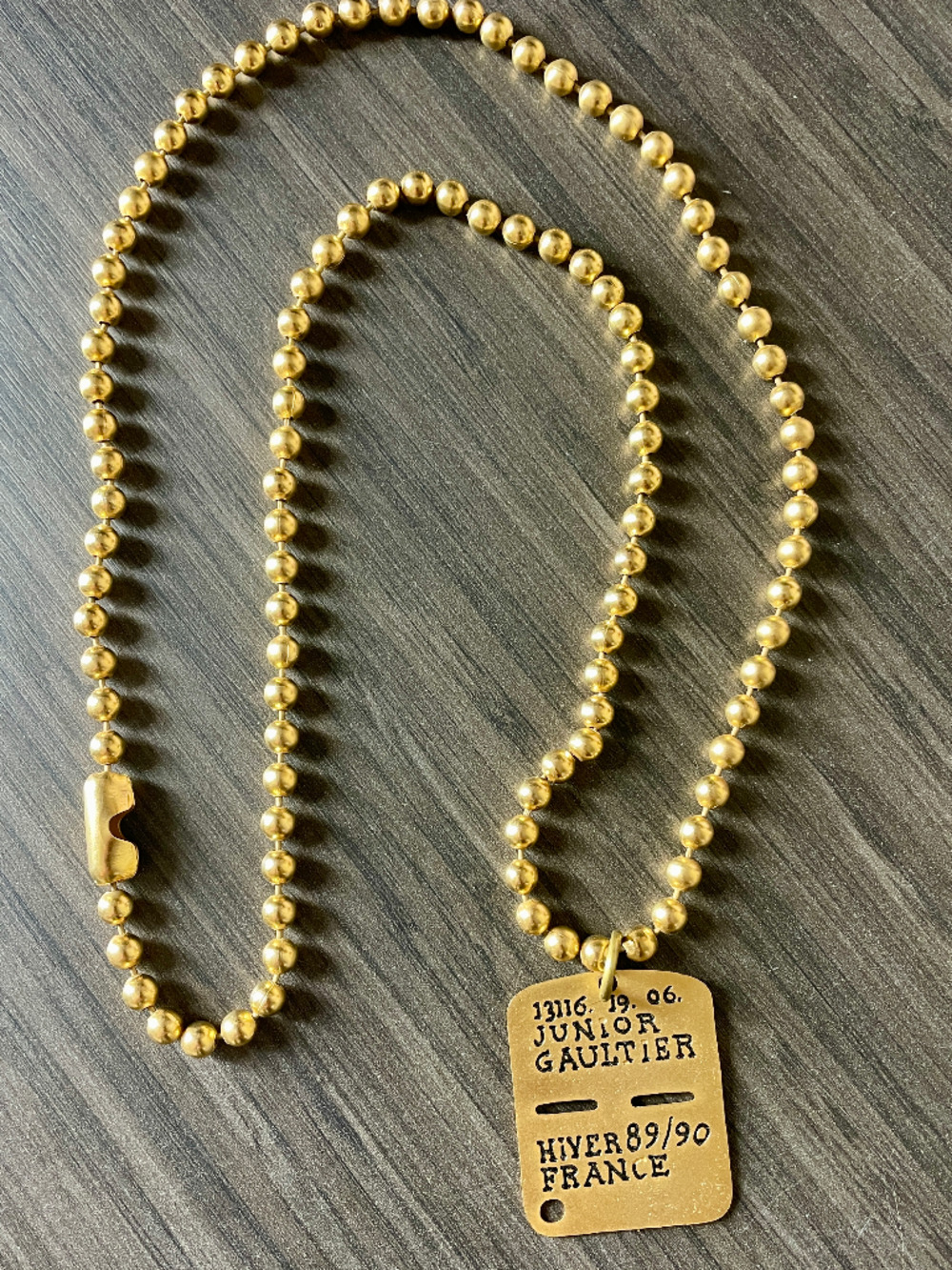 Junior Gaultier vintage necklace with Dog Tag jewelry Hiver 89/90 France